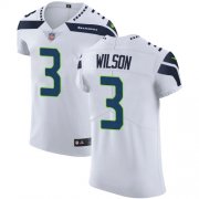 Wholesale Cheap Nike Seahawks #3 Russell Wilson White Men's Stitched NFL Vapor Untouchable Elite Jersey