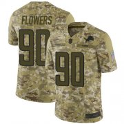 Wholesale Cheap Nike Lions #90 Trey Flowers Camo Men's Stitched NFL Limited 2018 Salute To Service Jersey