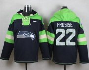 Wholesale Cheap Nike Seahawks #22 C. J. Prosise Navy Blue Player Pullover NFL Hoodie