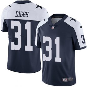 Wholesale Cheap Nike Cowboys #31 Trevon Diggs Navy Blue Thanksgiving Men\'s Stitched NFL Vapor Untouchable Limited Throwback Jersey