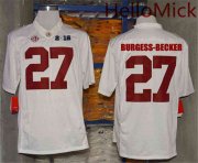 Wholesale Cheap Men's Alabama Crimson Tide #27 Shawn Burgess-Becker White 2016 BCS College Football Nike Limited Jersey