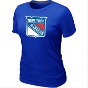 Wholesale Cheap Women's New York Rangers Big & Tall Logo Blue NHL T-Shirt