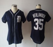 Wholesale Cheap Tigers #35 Justin Verlander Navy Blue Women's Fashion Stitched MLB Jersey