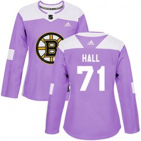 Wholesale Cheap Women\'s Boston Bruins #71 Taylor Hall Adidas Authentic Fights Cancer Practice Jersey - Purple