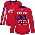 Wholesale Cheap Adidas Capitals #92 Evgeny Kuznetsov Red Home Authentic USA Flag Women's Stitched NHL Jersey
