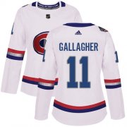 Wholesale Cheap Adidas Canadiens #11 Brendan Gallagher White Authentic 2017 100 Classic Women's Stitched NHL Jersey
