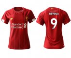 Wholesale Cheap Women's Liverpool #9 Firmino Red Home Soccer Club Jersey