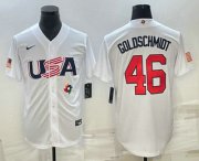 Wholesale Cheap Men's USA Baseball #46 Paul Goldschmidt 2023 White World Baseball Classic Stitched Jersey