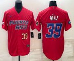 Wholesale Cheap Men's Puerto Rico Baseball #39 Edwin Diaz Number 2023 Red World Baseball Classic Stitched Jerseys