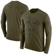 Wholesale Cheap Men's Denver Broncos Nike Olive Salute to Service Sideline Legend Performance Long Sleeve T-Shirt