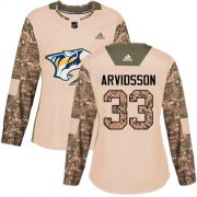 Wholesale Cheap Adidas Predators #33 Viktor Arvidsson Camo Authentic 2017 Veterans Day Women's Stitched NHL Jersey