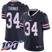 Wholesale Cheap Nike Bills #34 Thurman Thomas Navy Men's Stitched NFL Limited Inverted Legend 100th Season Jersey