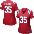 Wholesale Cheap Nike Patriots #35 Kyle Dugger Red Alternate Women's Stitched NFL Elite Jersey