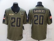 Wholesale Cheap Men's Detroit Lions #20 Barry Sanders Nike Olive 2021 Salute To Service Retired Player Limited Jersey