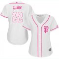 Wholesale Cheap Giants #22 Will Clark White/Pink Fashion Women's Stitched MLB Jersey