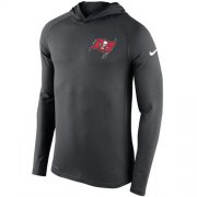 Wholesale Cheap Men's Tampa Bay Buccaneers Nike Charcoal Stadium Touch Hooded Performance Long Sleeve T-Shirt