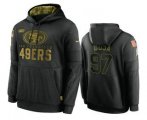 Wholesale Cheap Men's San Francisco 49ers #97 Nick Bosa Black 2020 Salute To Service Sideline Performance Pullover Hoodie