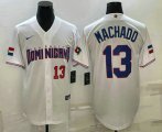 Wholesale Cheap Men's Dominican Republic Baseball #13 Manny Machado Number 2023 White World Baseball Classic Stitched Jerseys