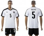 Wholesale Cheap Austria #5 Fuchs White Away Soccer Country Jersey
