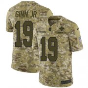 Wholesale Cheap Nike Saints #19 Ted Ginn Jr Camo Men's Stitched NFL Limited 2018 Salute To Service Jersey