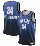 Wholesale Cheap Men's 2023 All-Star #34 Giannis Antetokounmpo Blue Game Swingman Stitched Basketball Jersey