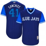 Wholesale Cheap Blue Jays #41 Aaron Sanchez Navy "Sanchize" Players Weekend Authentic Stitched MLB Jersey