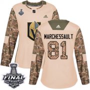 Wholesale Cheap Adidas Golden Knights #81 Jonathan Marchessault Camo Authentic 2017 Veterans Day 2018 Stanley Cup Final Women's Stitched NHL Jersey
