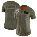 Wholesale Cheap Nike Raiders #15 Nelson Agholor Camo Women's Stitched NFL Limited 2019 Salute To Service Jersey