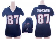 Wholesale Cheap Nike Patriots #87 Rob Gronkowski Navy Blue Team Color Draft Him Name & Number Top Women's Stitched NFL Elite Jersey
