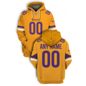 Wholesale Cheap Men\'s Minnesota Vikings Active Player Yellow Custom 2021 Color Rush Pullover Hoodie