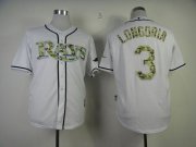Wholesale Cheap Rays #3 Evan Longoria White USMC Cool Base Stitched MLB Jersey