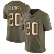 Wholesale Cheap Nike Vikings #20 Jeff Gladney Olive/Gold Men's Stitched NFL Limited 2017 Salute To Service Jersey