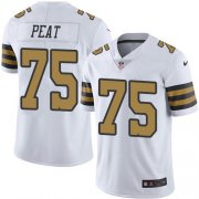 Wholesale Cheap Nike Saints #75 Andrus Peat White Youth Stitched NFL Limited Rush Jersey