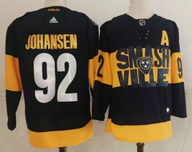 Wholesale Cheap Men\'s Nashville Predators #92 Ryan Johansen Black 2022 Stadium Series adidas Stitched NHL Jersey
