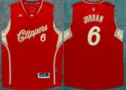 Wholesale Cheap Men's Los Angeles Clippers #6 DeAndre Jordan Revolution 30 Swingman 2015 Christmas Day Red Jersey