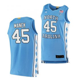 Wholesale Cheap Men\'s North Carolina Tar Heels #45 Brady Manek Blue Basketball Jersey