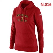 Wholesale Cheap Women's Nike New Orleans Saints Heart & Soul Pullover Hoodie Red