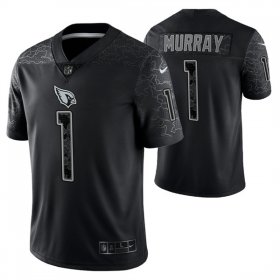 Wholesale Cheap Men\'s Arizona Cardinals #1 Kyler Murray Black Reflective Limited Stitched Football Jersey