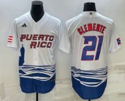 Wholesale Cheap Men's Puerto Rico Baseball #21 Roberto Clemente 2023 White World Baseball Classic Stitched Jerseys