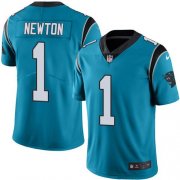 Wholesale Cheap Nike Panthers #1 Cam Newton Blue Men's Stitched NFL Limited Rush Jersey