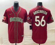 Wholesale Cheap Men's Mexico Baseball #56 Randy Arozarena 2023 Red World Classic Stitched Jerseys