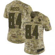 Wholesale Cheap Nike Vikings #84 Randy Moss Camo Women's Stitched NFL Limited 2018 Salute to Service Jersey