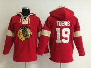 Wholesale Cheap Chicago Blackhawks #19 Jonathan Toews Red Pullover NHL Hoodie