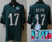 Wholesale Cheap Men's Philadelphia Eagles #17 Nakobe Dean Limited Green Super Bowl LVII Vapor Jersey