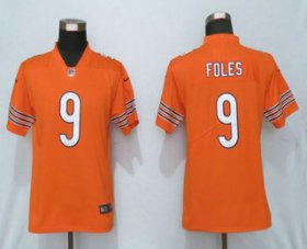 Wholesale Cheap Women\'s Chicago Bears #9 Nick Foles Orange 2017 Vapor Untouchable Stitched NFL Nike Limited Jersey