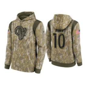 Wholesale Cheap Men\'s Los Angeles Rams #10 Cooper Kupp Camo 2021 Salute To Service Therma Performance Pullover Hoodie