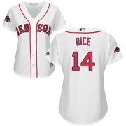 Wholesale Cheap Red Sox #14 Jim Rice White Home 2018 World Series Champions Women's Stitched MLB Jersey