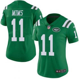 Wholesale Cheap Nike Jets #11 Denzel Mim Green Women\'s Stitched NFL Limited Rush Jersey