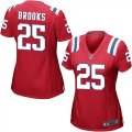 Wholesale Cheap Nike Patriots #25 Terrence Brooks Red Alternate Women's Stitched NFL Elite Jersey
