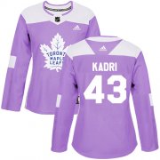 Wholesale Cheap Adidas Maple Leafs #43 Nazem Kadri Purple Authentic Fights Cancer Women's Stitched NHL Jersey